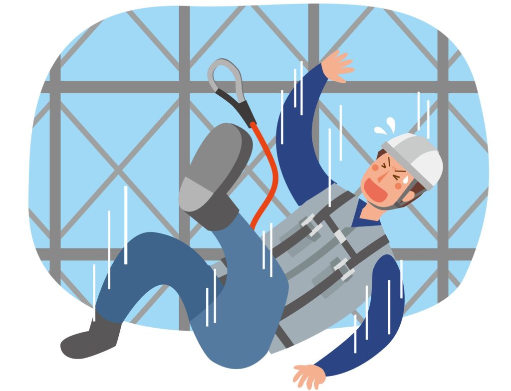 建設現場での落下事故のイラスト